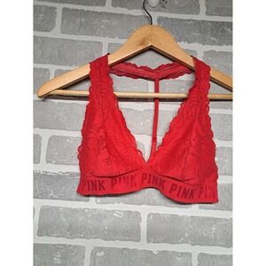 VICTORIA'S SECRET‎ Womens RED LACE Floral Sexy BRALETTE Passion